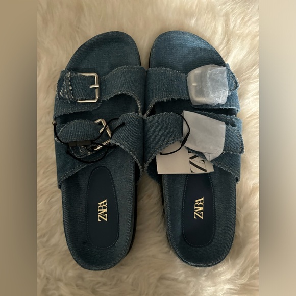 Denim Zara Sandals - Picture 1 of 2